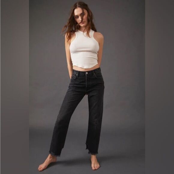 Free People Denim - Free People Tapered Baggy Jeans In Panther